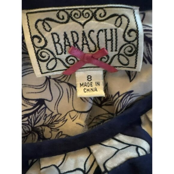 Baraschi Silk & Cotton Floral Blouse With Ruffle Details Size 8 - Picture 3 of 6